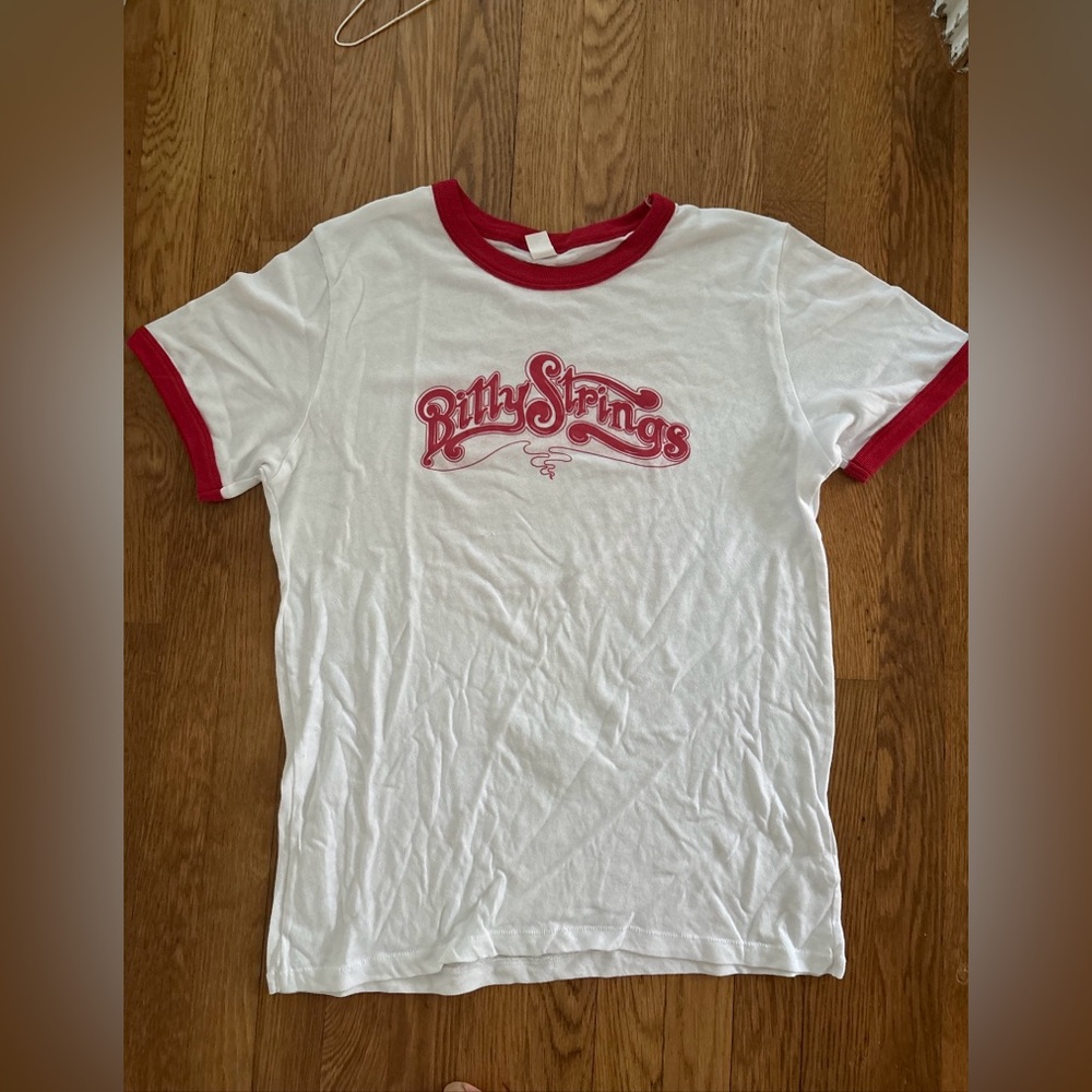 Billy Strings White Red Spring 2023 Tour Band Ringer Tee Shirt Size Large L